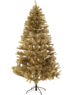 Grand Sapin de Noël artificiel Hauteur 210 cm en Plastique Doré Feorio - 1