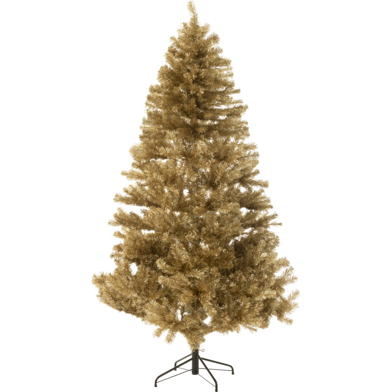 Grand Sapin de Noël artificiel Hauteur 210 cm en Plastique Doré Feorio - 1