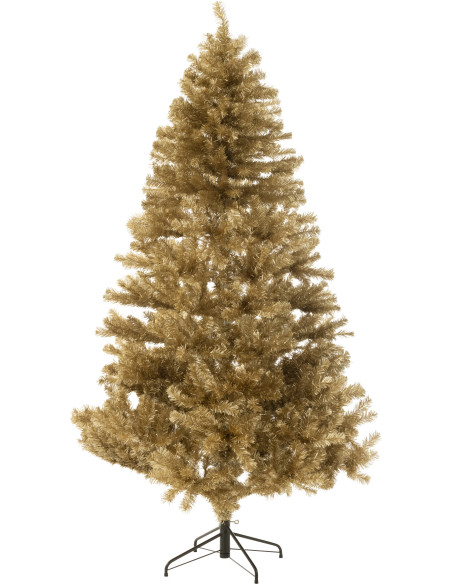 Grand Sapin de Noël artificiel Hauteur 210 cm en Plastique Doré Feorio - 1