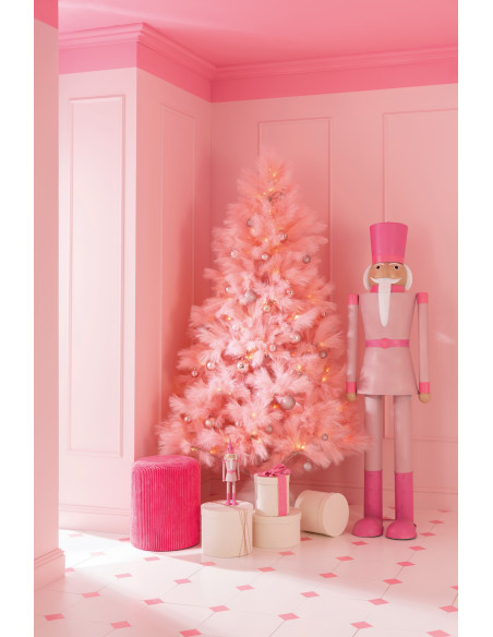 Grand Sapin de Noël artificiel Hauteur 210 cm en Plastique Rose Feorio - 2