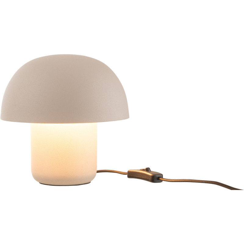 Petite Lampe à poser moderne Champignon Hauteur 20 cm en Métal Grège Ambrys - 2