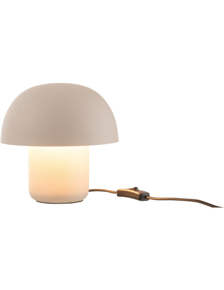 Petite Lampe à poser moderne Champignon Hauteur 20 cm en Métal Grège Ambrys - 2