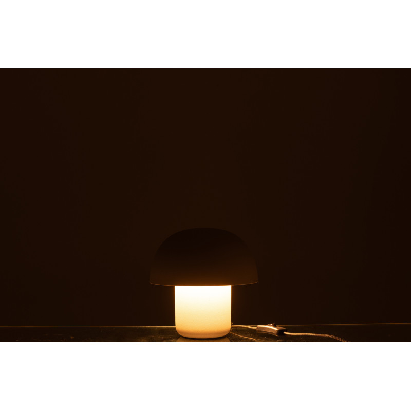 Petite Lampe à poser moderne Champignon Hauteur 20 cm en Métal Grège Ambrys - 3