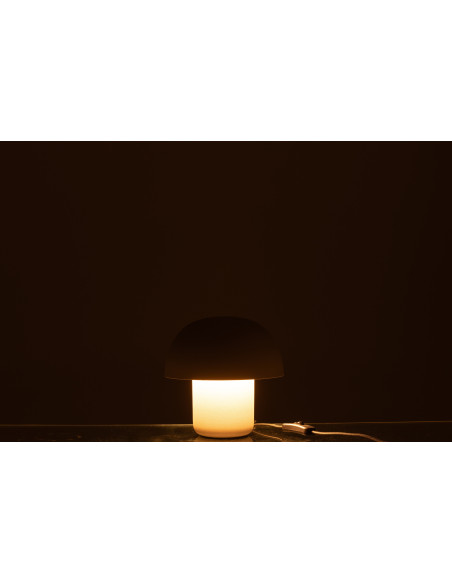 Petite Lampe à poser moderne Champignon Hauteur 20 cm en Métal Grège Ambrys - 3