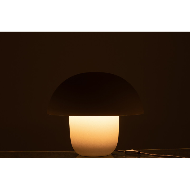 Lampe à poser moderne Champignon Hauteur 35 cm en Métal Grège Ambrys - 3