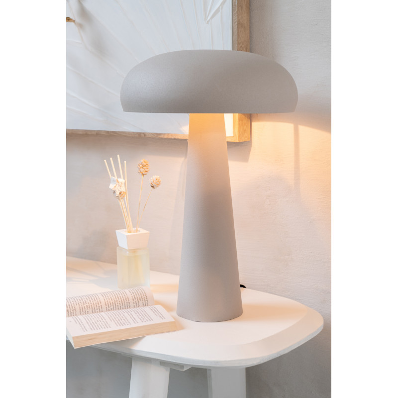 Grande Lampe à poser moderne Champignon Hauteur 43 cm en Métal Grège Ambrys - 2