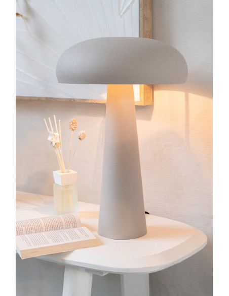 Grande Lampe à poser moderne Champignon Hauteur 43 cm en Métal Grège Ambrys - 2