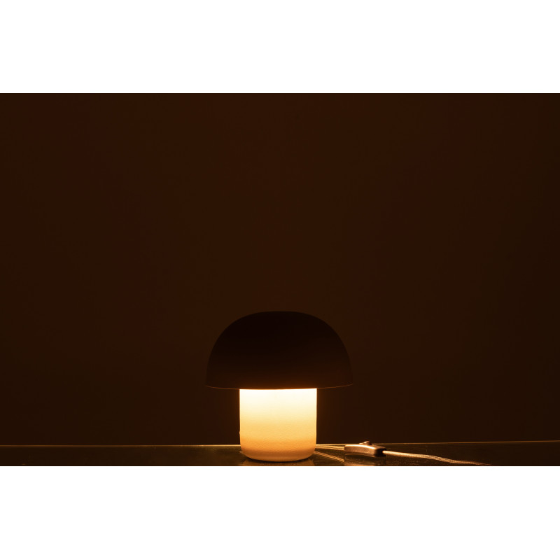 Petite Lampe à poser moderne Champignon Hauteur 20 cm en Métal Taupe Ambrys - 3