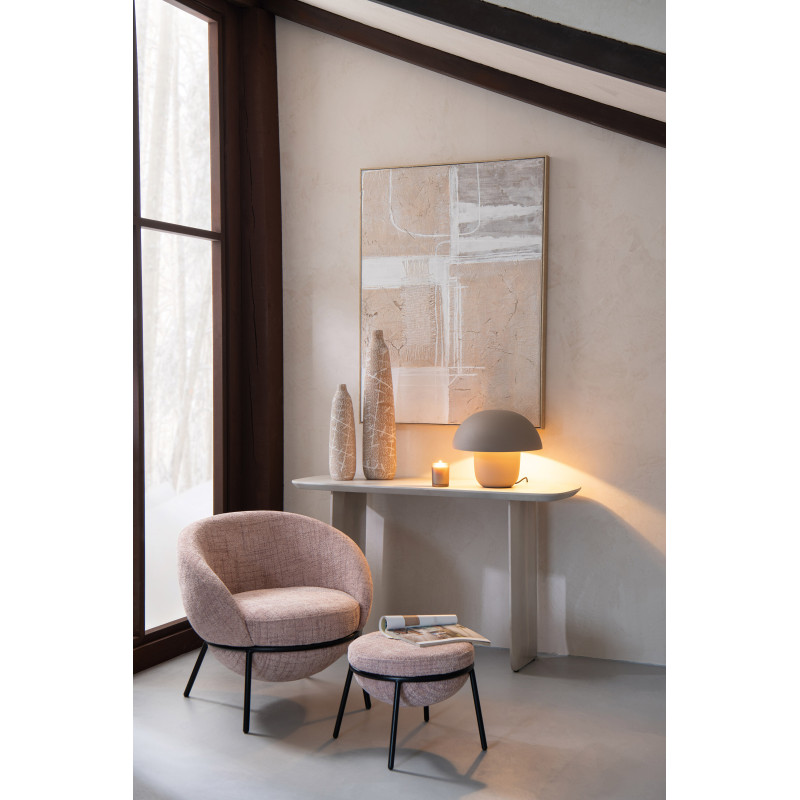 Grande Lampe à poser moderne Champignon Hauteur 44 cm en Métal Taupe Ambrys - 2