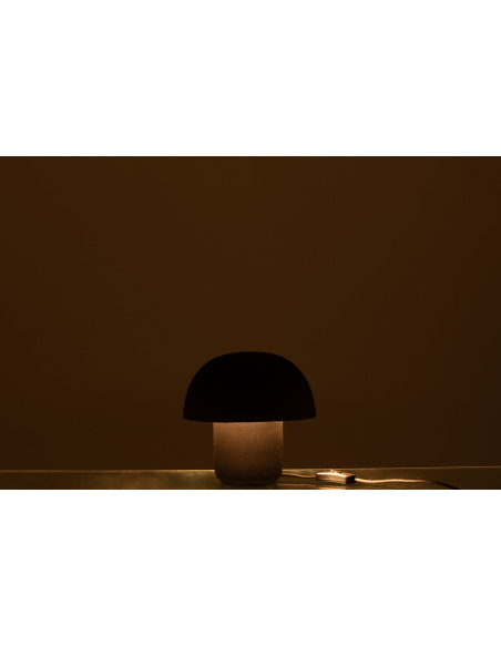 Petite Lampe à poser moderne Champignon Hauteur 20 cm en Métal Noir Ambrys - 3