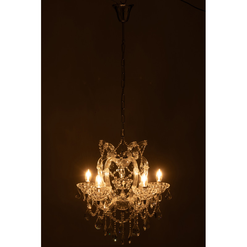 Grande Suspension originale chic Diamètre 53 cm en Verre Transparent Chandoria - 3