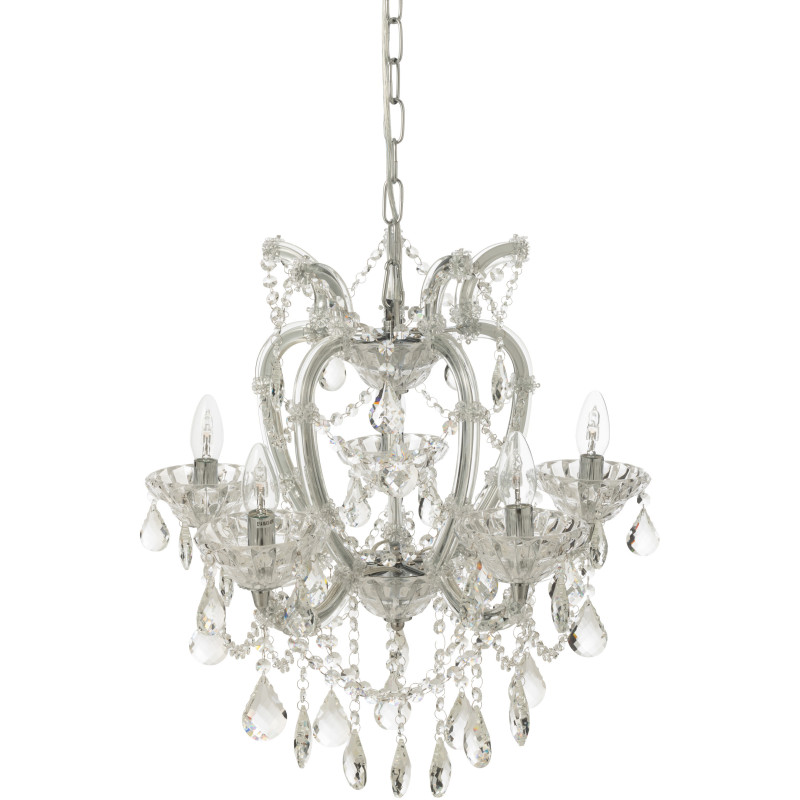 Grande Suspension originale chic Diamètre 53 cm en Verre Transparent Chandoria - 4