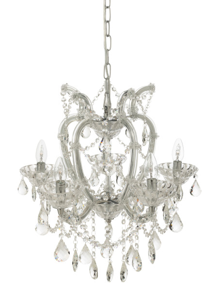Grande Suspension originale chic Diamètre 53 cm en Verre Transparent Chandoria - 4