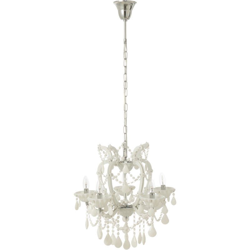 Grande Suspension originale chic Diamètre 53 cm en Verre Blanc Chandoria - 1