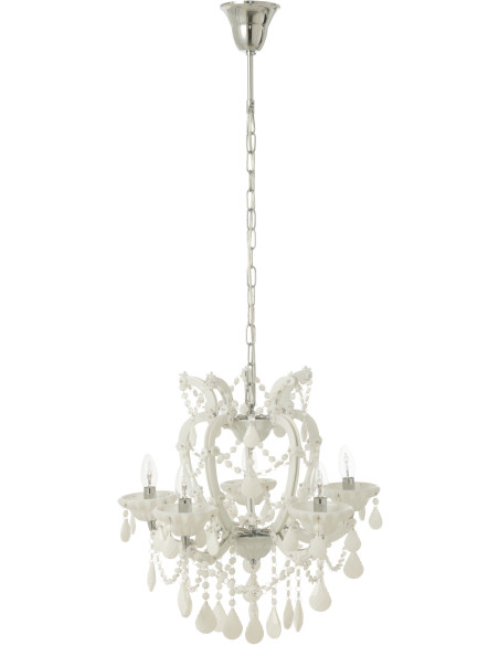 Grande Suspension originale chic Diamètre 53 cm en Verre Blanc Chandoria - 1