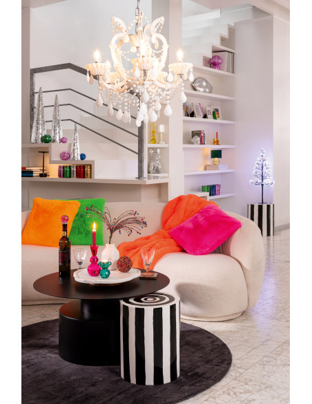 Grande Suspension originale chic Diamètre 53 cm en Verre Blanc Chandoria - 2