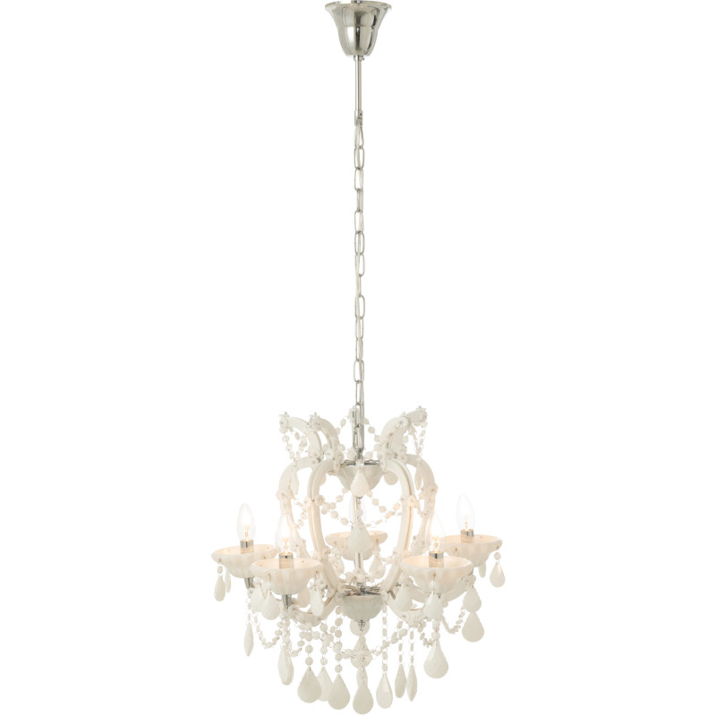 Grande Suspension originale chic Diamètre 53 cm en Verre Blanc Chandoria - 3