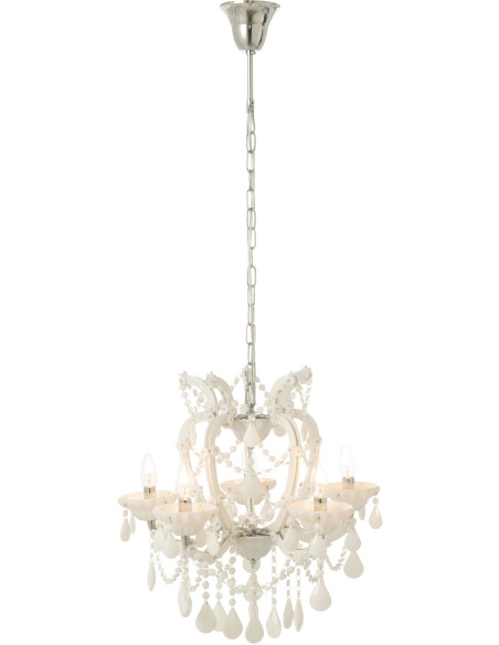 Grande Suspension originale chic Diamètre 53 cm en Verre Blanc Chandoria - 3