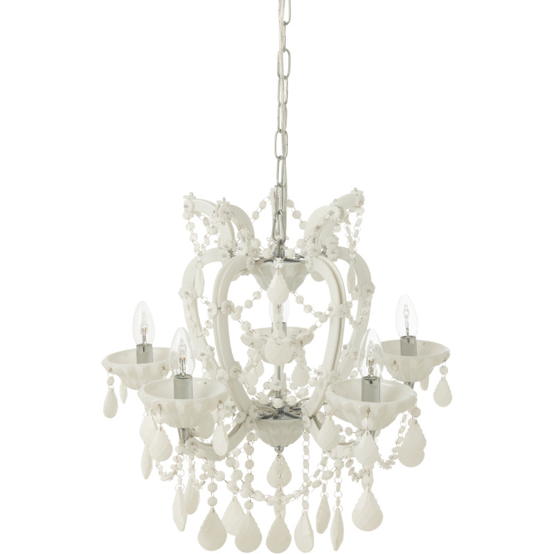 Grande Suspension originale chic Diamètre 53 cm en Verre Blanc Chandoria - 5