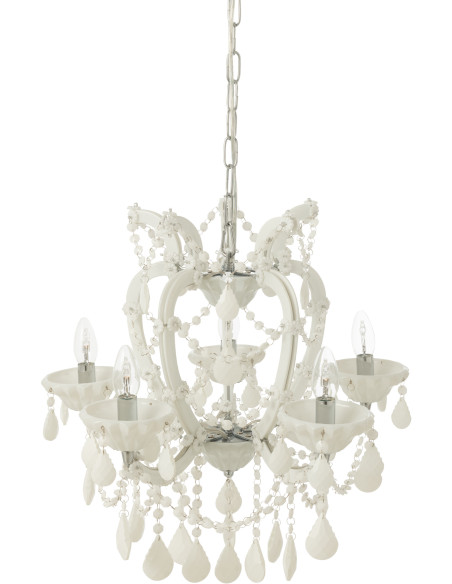 Grande Suspension originale chic Diamètre 53 cm en Verre Blanc Chandoria - 5