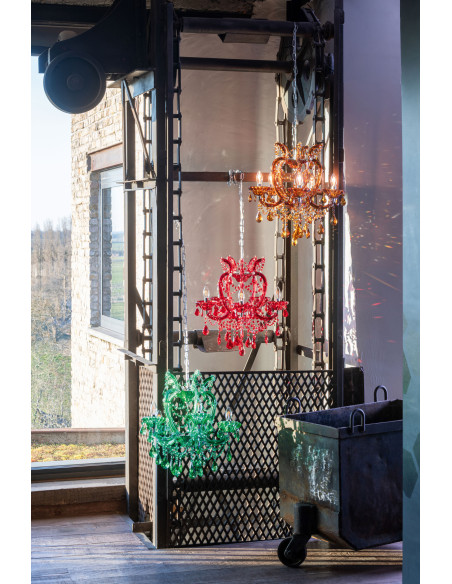 Grande Suspension originale chic Diamètre 53 cm en Verre Vert émeraude Chandoria - 2