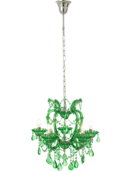 Grande Suspension originale chic Diamètre 53 cm en Verre Vert émeraude Chandoria - 3