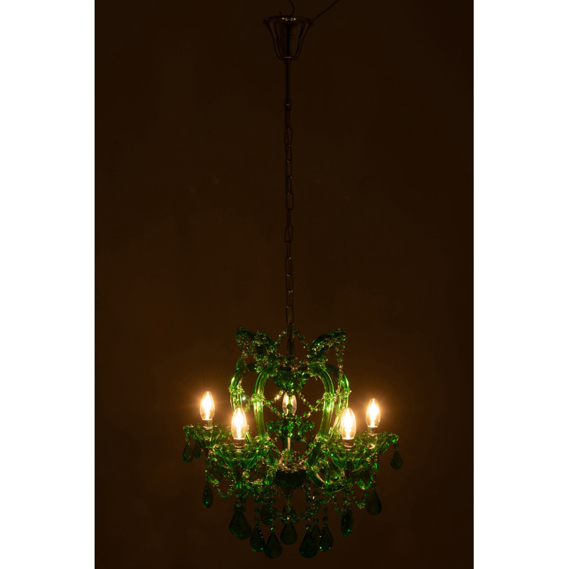 Grande Suspension originale chic Diamètre 53 cm en Verre Vert émeraude Chandoria - 4