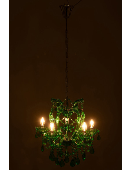 Grande Suspension originale chic Diamètre 53 cm en Verre Vert émeraude Chandoria - 4