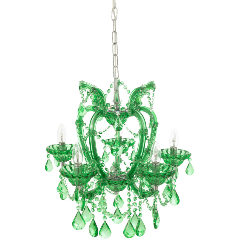 Grande Suspension originale chic Diamètre 53 cm en Verre Vert émeraude Chandoria - 5