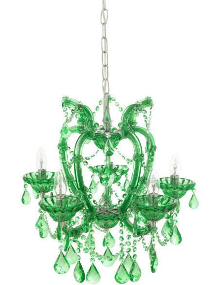 Grande Suspension originale chic Diamètre 53 cm en Verre Vert émeraude Chandoria - 5