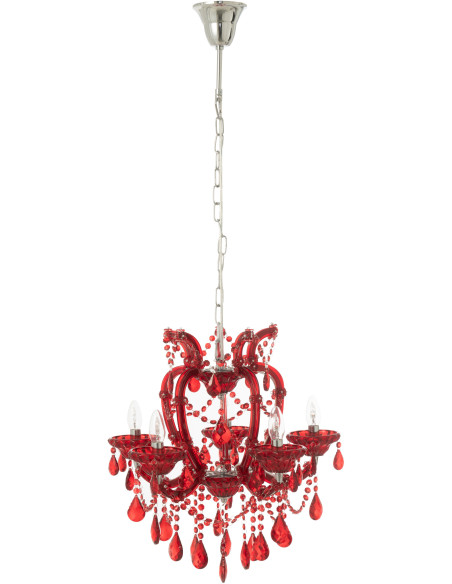 Grande Suspension originale chic Diamètre 53 cm en Verre Rouge Chandoria - 1