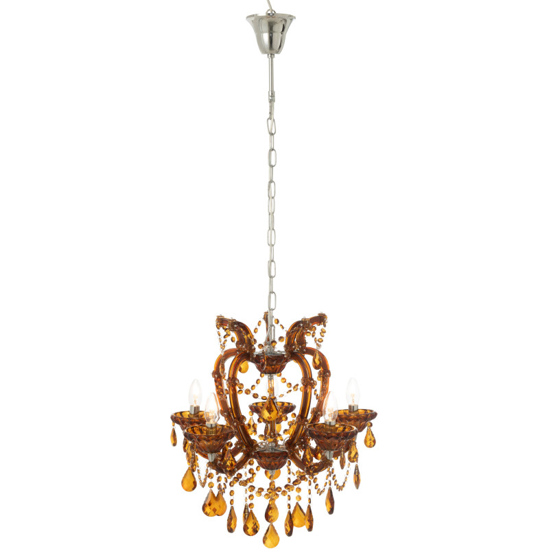 Grande Suspension originale chic Diamètre 53 cm en Verre Ambré Chandoria - 3