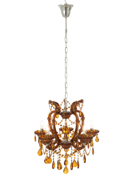 Grande Suspension originale chic Diamètre 53 cm en Verre Ambré Chandoria - 3