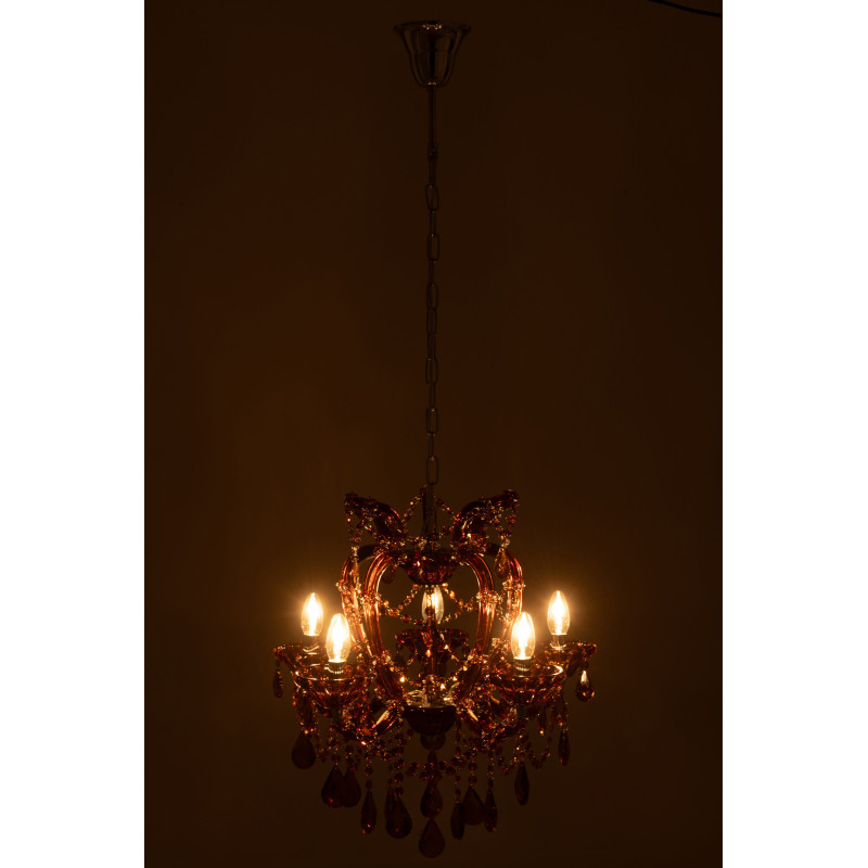 Grande Suspension originale chic Diamètre 53 cm en Verre Ambré Chandoria - 4
