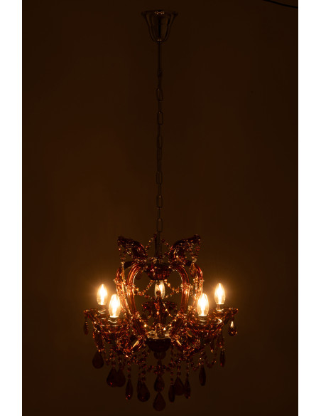 Grande Suspension originale chic Diamètre 53 cm en Verre Ambré Chandoria - 4