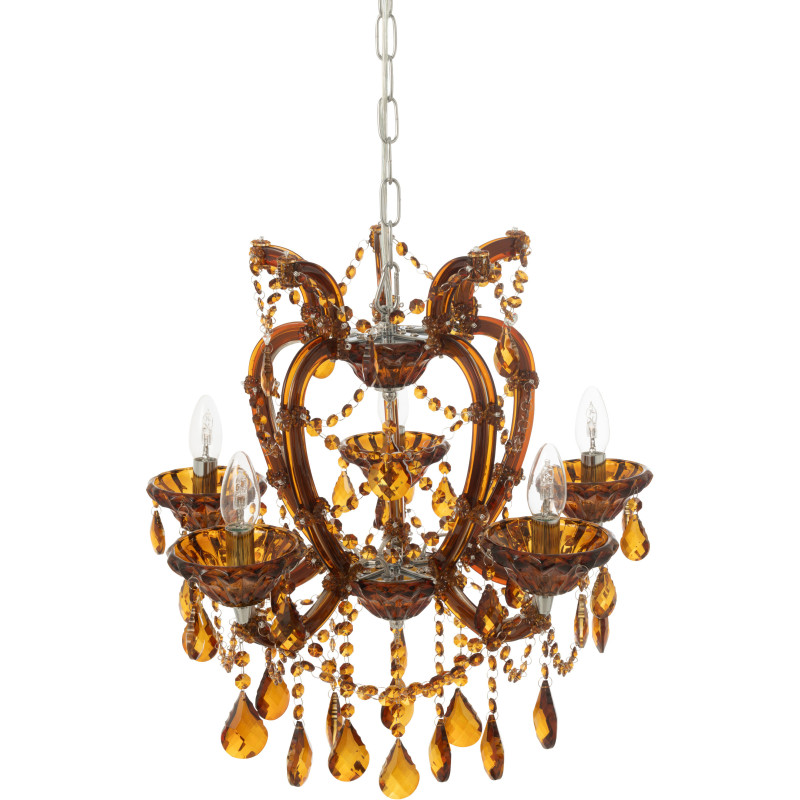 Grande Suspension originale chic Diamètre 53 cm en Verre Ambré Chandoria - 5