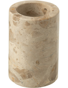 Pot à brosse à dents moderne chic en Marbre Beige Calysso - 1