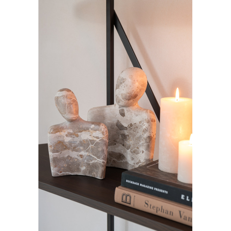 Statuette déco moderne chic Couple câlin Hauteur 26 cm en Marbre Beige Calysso - 2