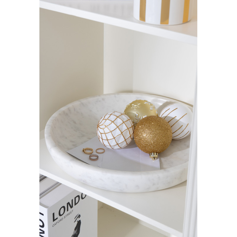 Chandelier moderne chic Hauteur 23 cm en Marbre Beige Calysso - 2