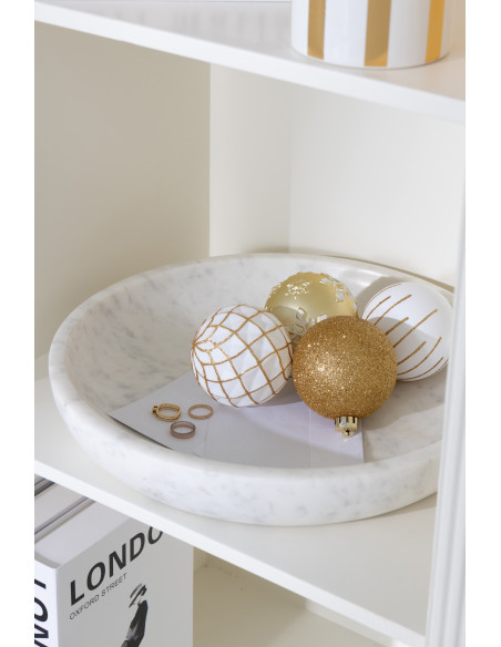 Chandelier moderne chic Hauteur 23 cm en Marbre Beige Calysso - 2