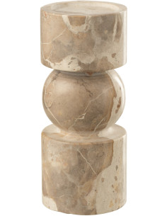 Chandelier moderne chic Hauteur 23 cm en Marbre Beige Calysso - 1