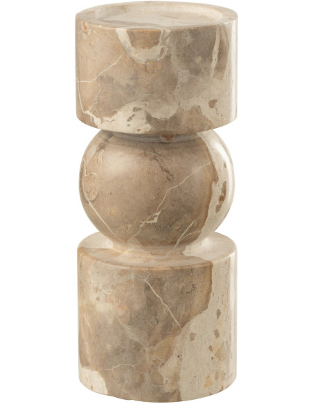 Chandelier moderne chic Hauteur 23 cm en Marbre Beige Calysso - 1