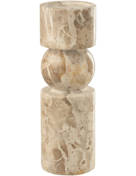 Grand Chandelier moderne chic Hauteur 30 cm en Marbre Beige Calysso J-Line - 1