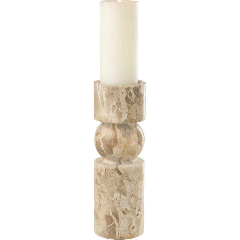 Grand Chandelier moderne chic Hauteur 30 cm en Marbre Beige Calysso J-Line - 2