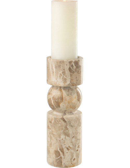 Grand Chandelier moderne chic Hauteur 30 cm en Marbre Beige Calysso J-Line - 2