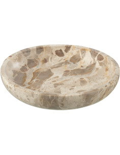 Grand Plat de cuisine moderne chic Rond Diamètre 35 cm en Marbre Beige Calysso - 1