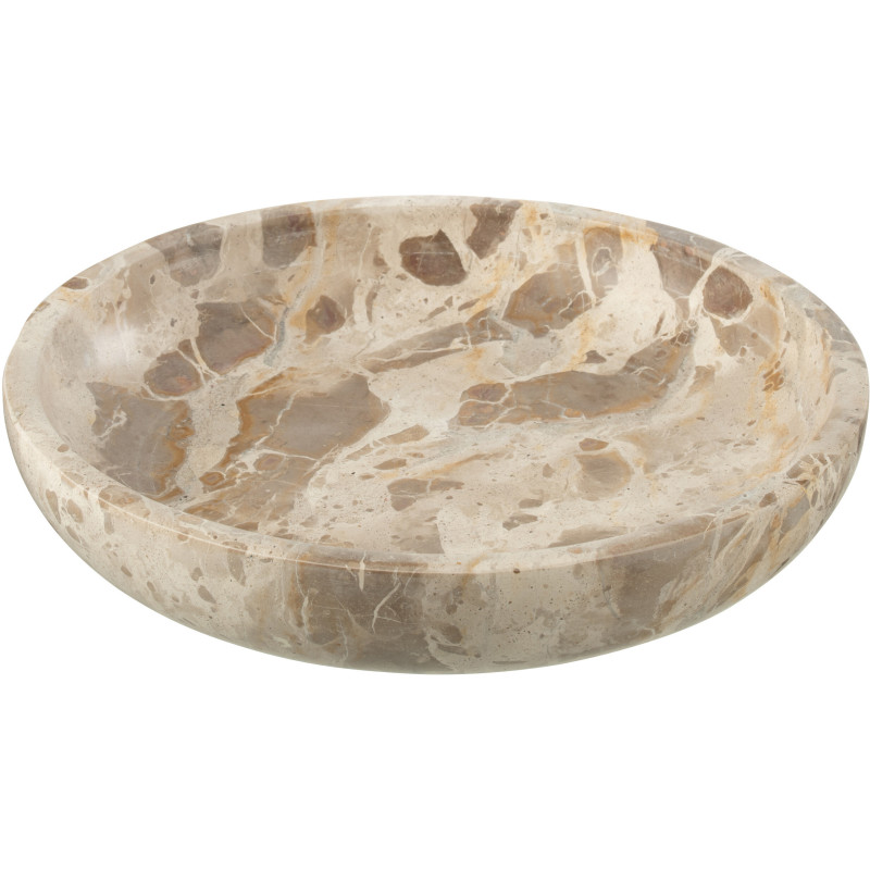 Grand Plat de cuisine moderne chic Rond Diamètre 35 cm en Marbre Beige Calysso - 1