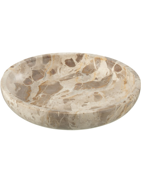 Grand Plat de cuisine moderne chic Rond Diamètre 35 cm en Marbre Beige Calysso - 1