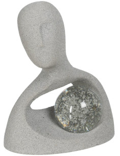 Statuette déco Personnage abstrait avec sulfure Hauteur 30 cm en Résine Gris Verre Grayson - 1