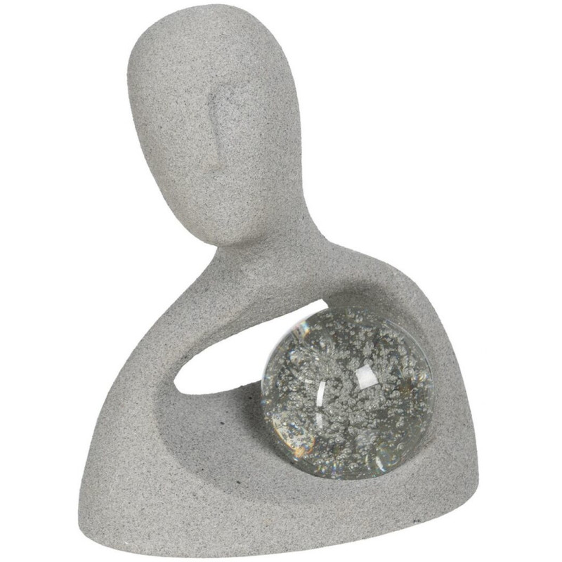 Statuette déco Personnage abstrait avec sulfure Hauteur 30 cm en Résine Gris Verre Grayson - 1